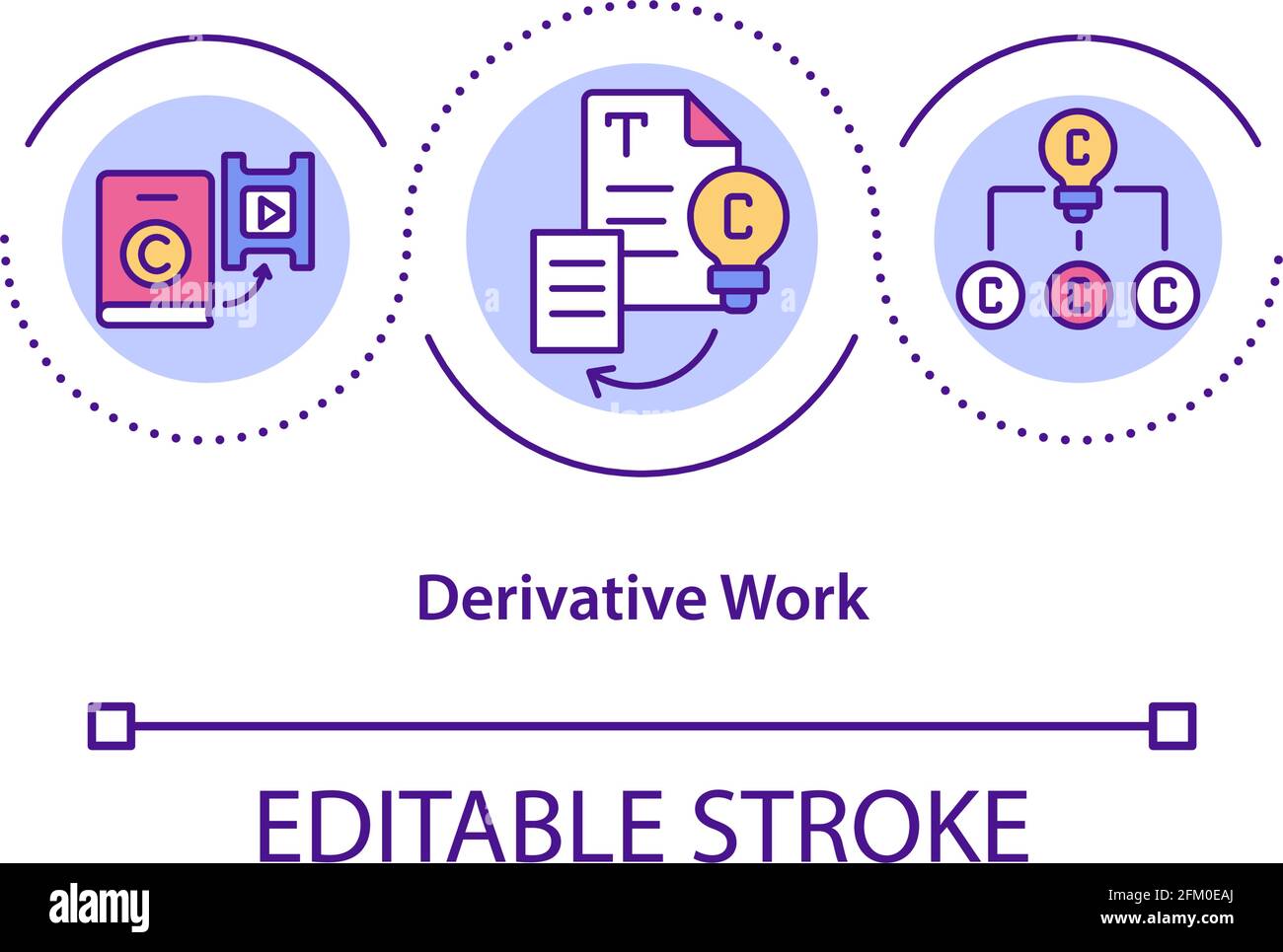 Derivative work concept icon Stock Vector