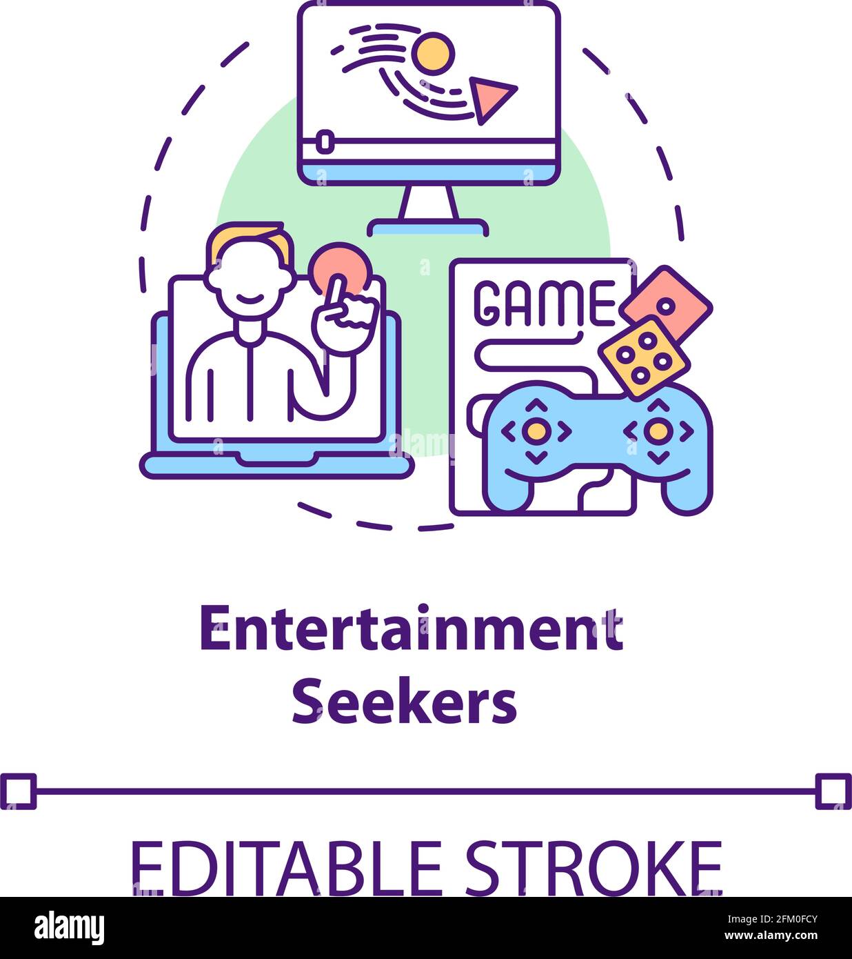 Entertainment seekers concept icon Stock Vector
