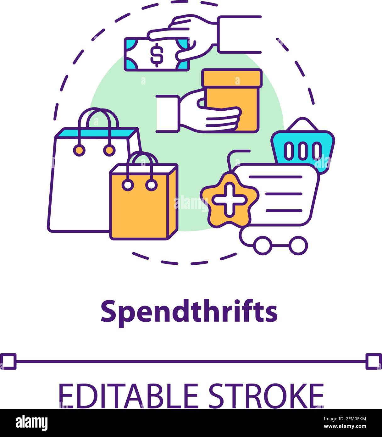 Spendthrifts concept icon Stock Vector Image & Art Alamy