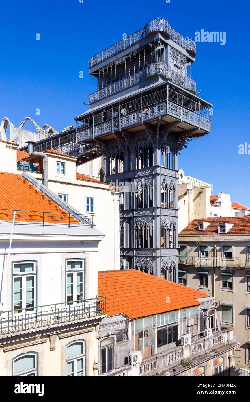 Elevador de Santa Justa in Lisbon, Portugal's capital. Stock Photo
