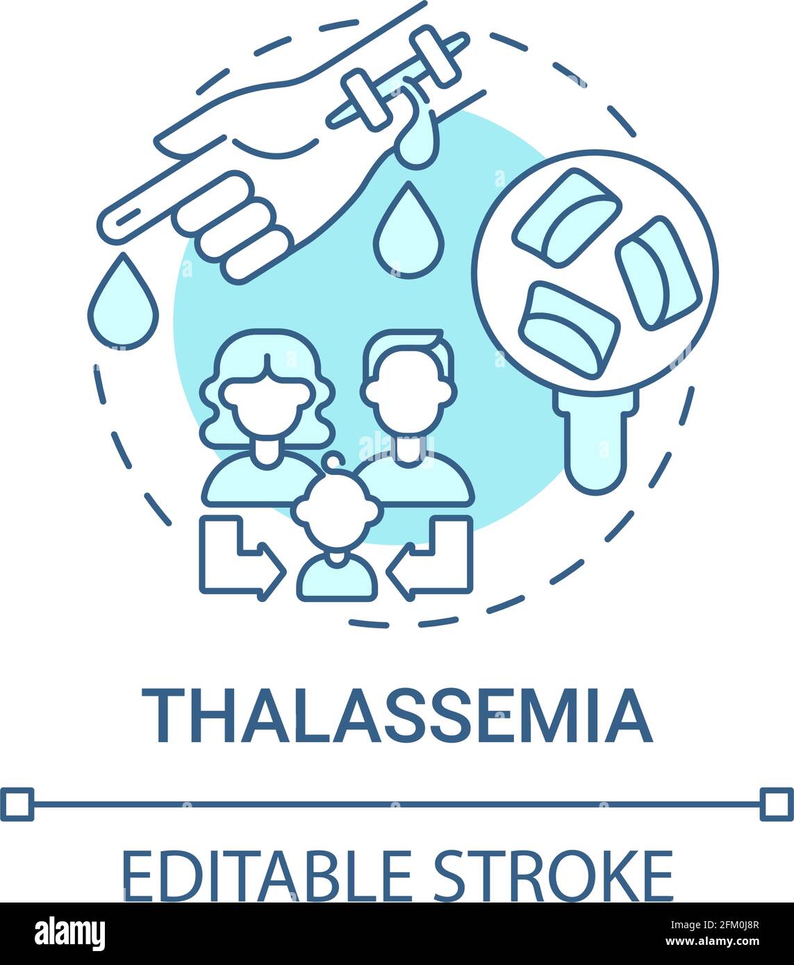 Thalassemia blue concept icon Stock Vector