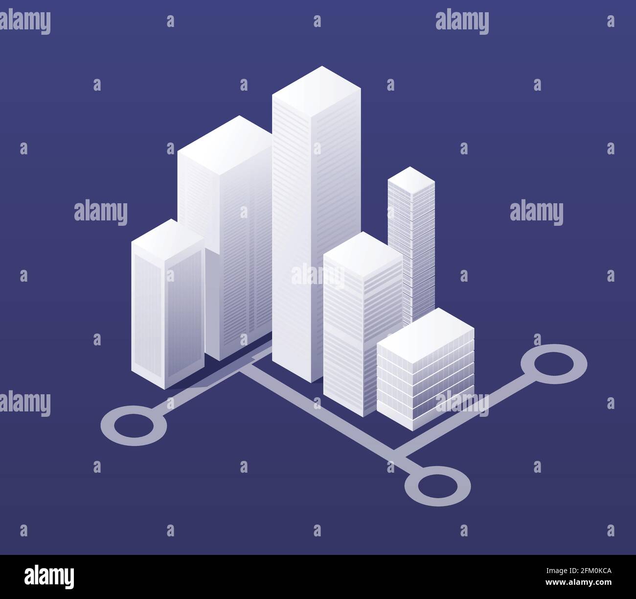 The isometric city with skyscraper from urban building vector ...