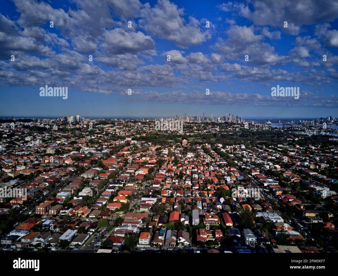 Aerial of the eastern suburbs of Dover Heights in Sydney Australia