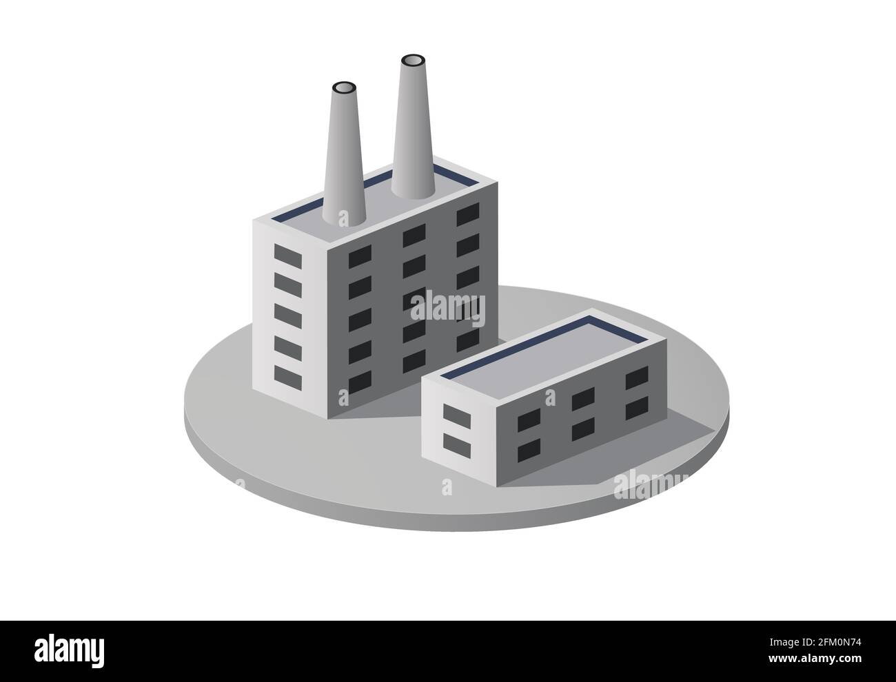 Isometric 3D city module industrial urban factory Stock Vector