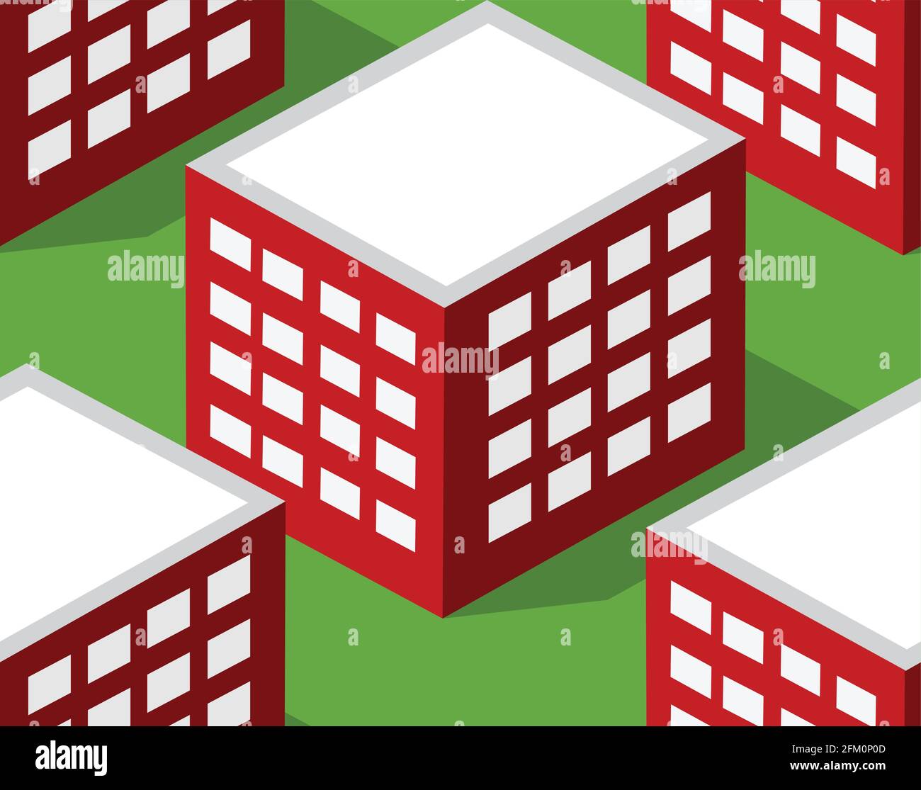Seamless urban plan pattern map. Isometric landscape Stock Vector