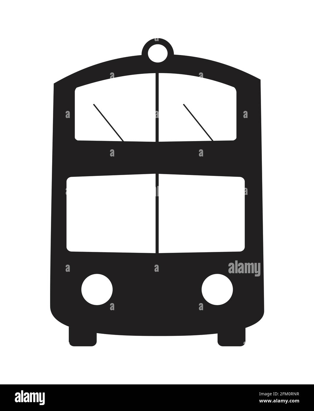 Vector double-decker bus silhouette object element retro Stock Vector