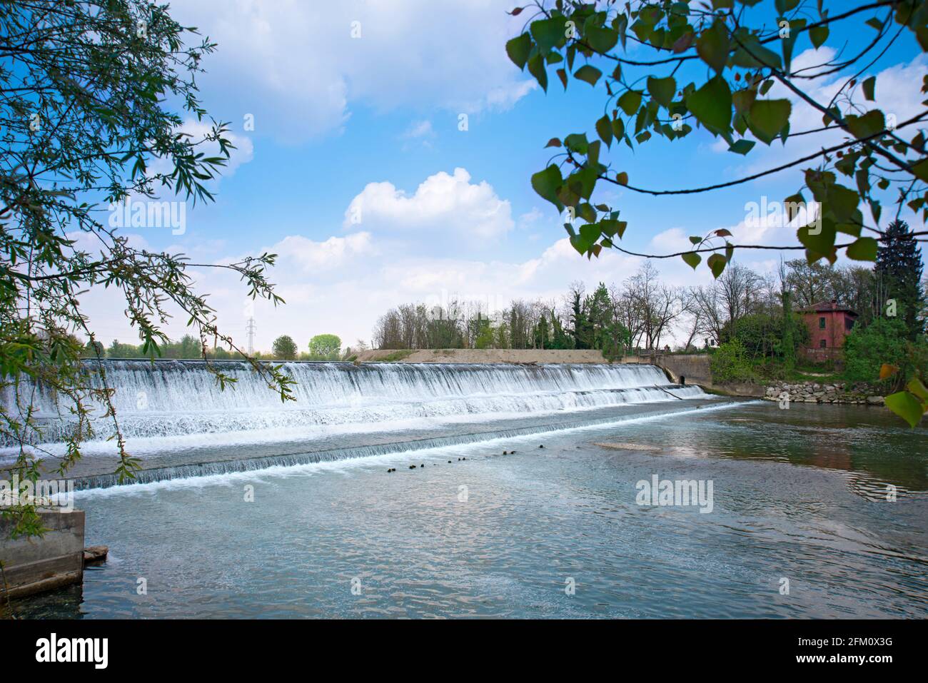 Italy, Lombardy, Crema, River Serio Barrage Called Palata Roggia