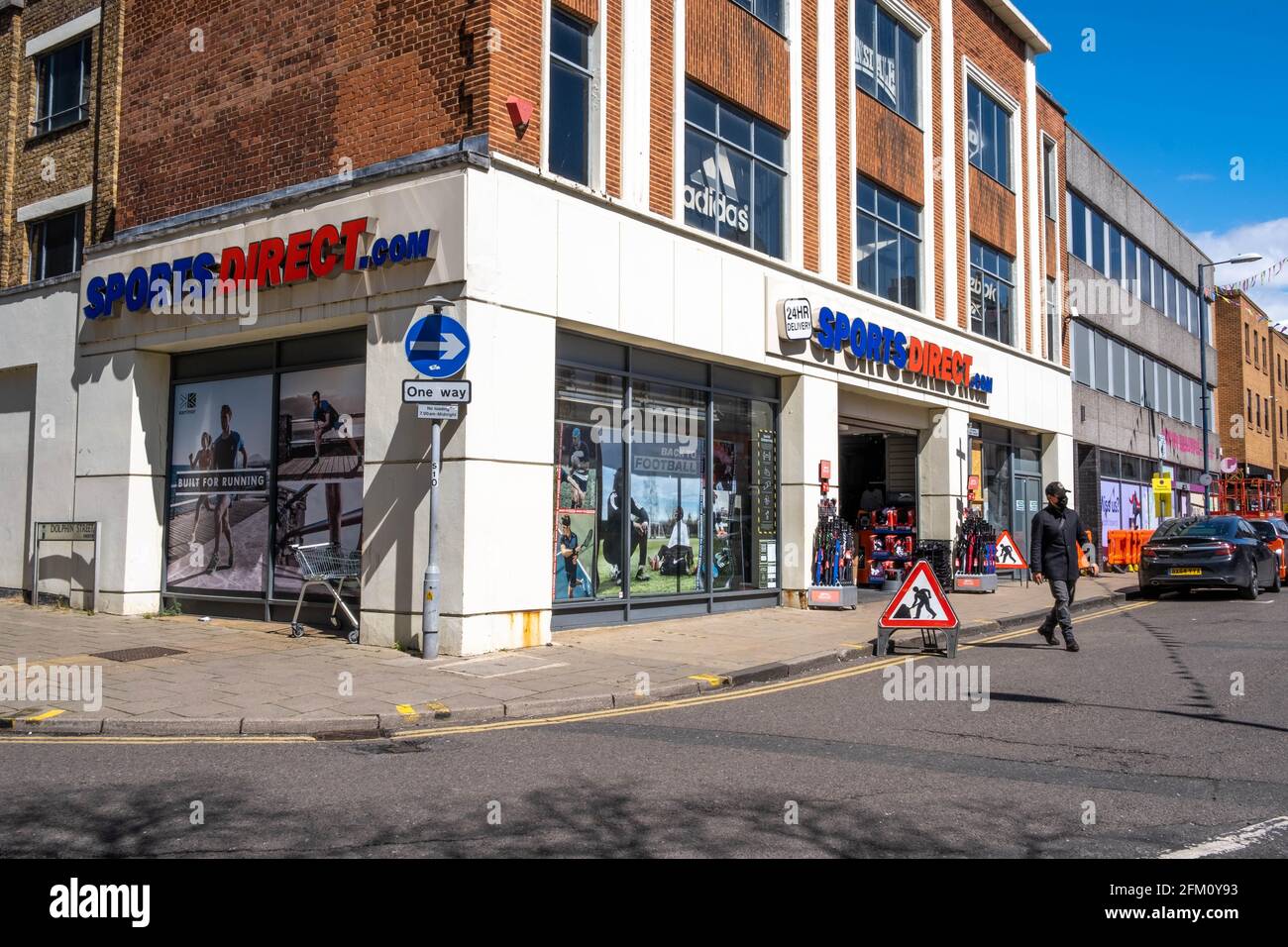 Kingston Upon Thames London UK, May 04 2021, High Street Retail Chain Sports Direct Business Shop Or Store Front Stock Photo