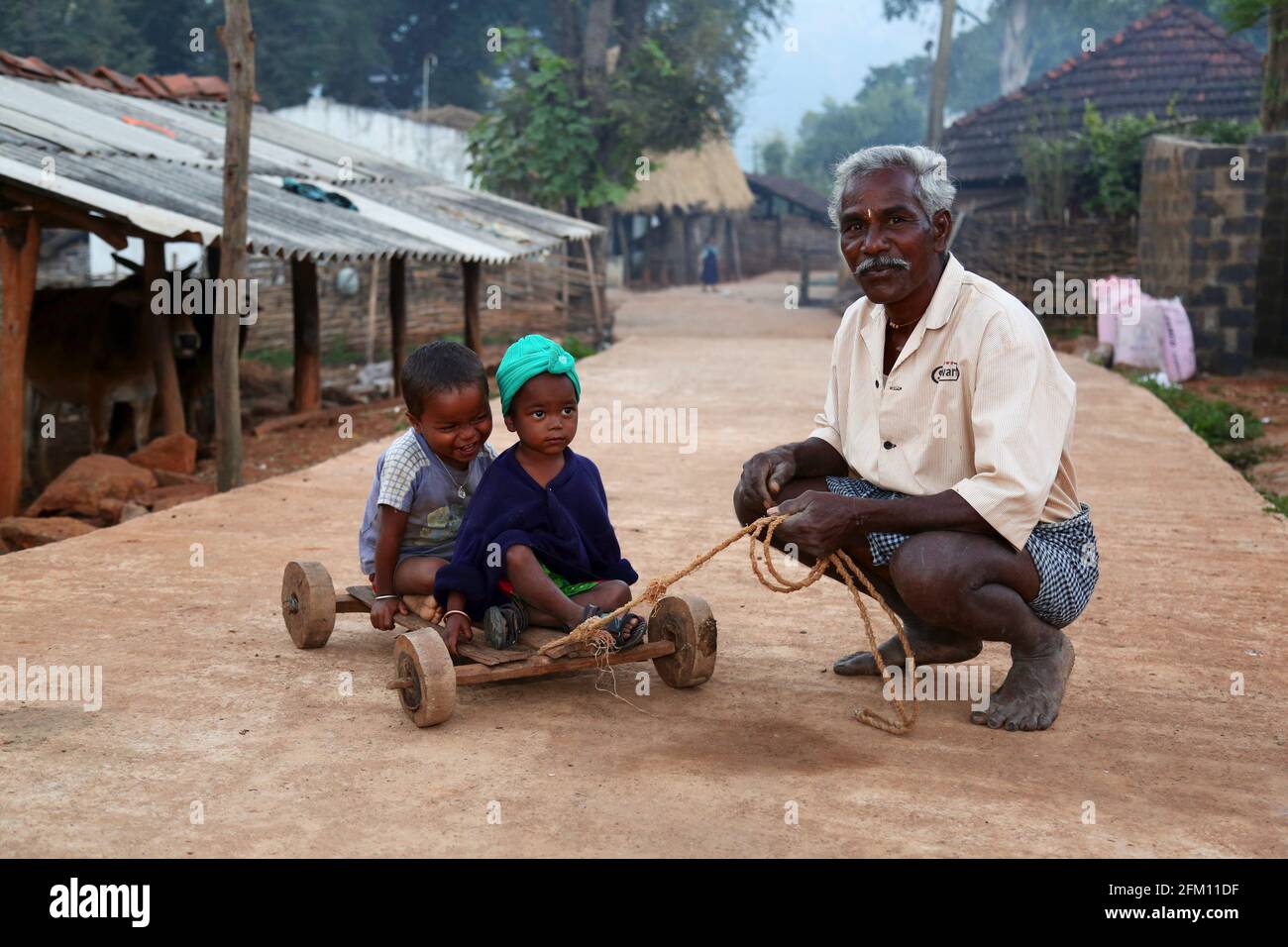 Indian rural old man sitting hi-res stock photography and images - Alamy