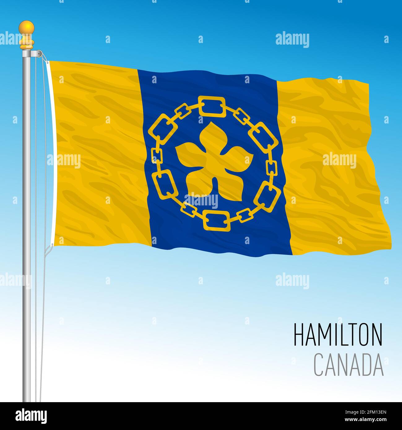 City of Hamilton flag, Canada, north american country, vector illustration Stock Vector