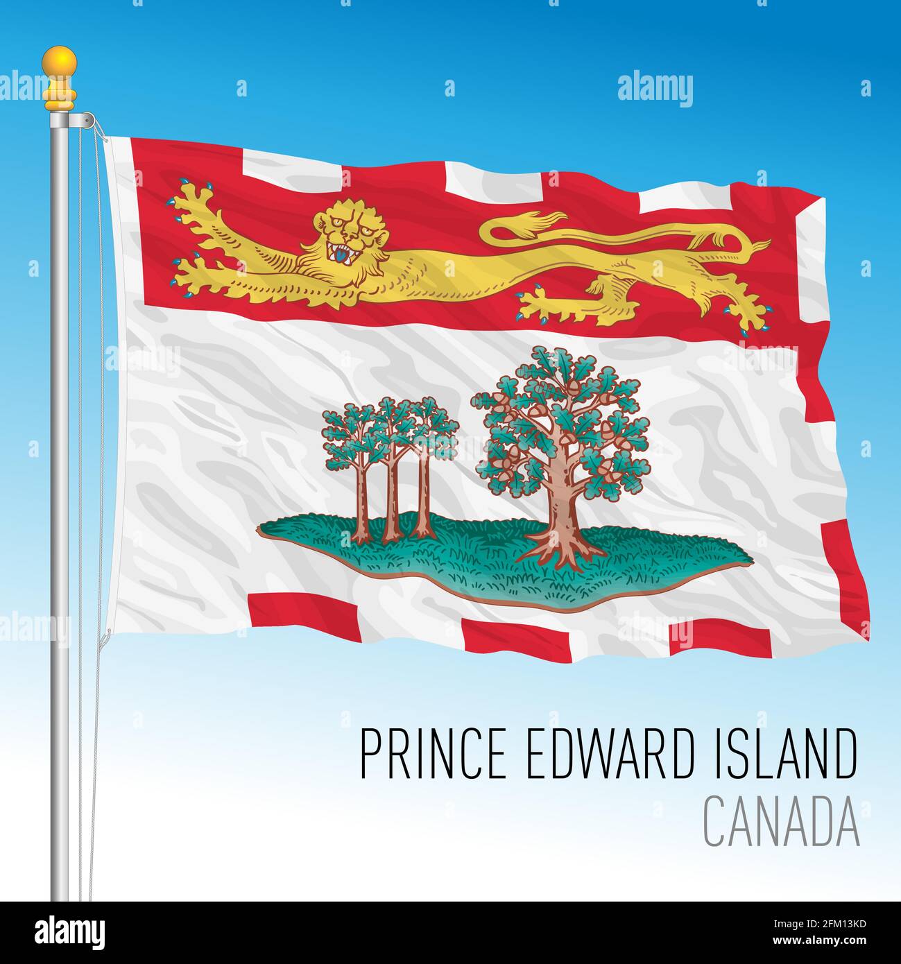Prince Edward Island territorial and regional flag, Canada, north american country, vector illustration Stock Vector
