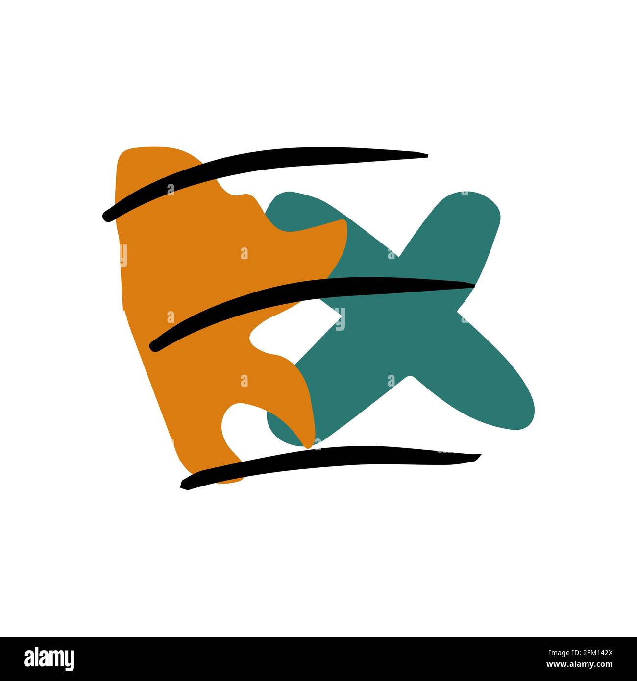 Cute vector abstract shape. Hand drawn doodle Stock Vector