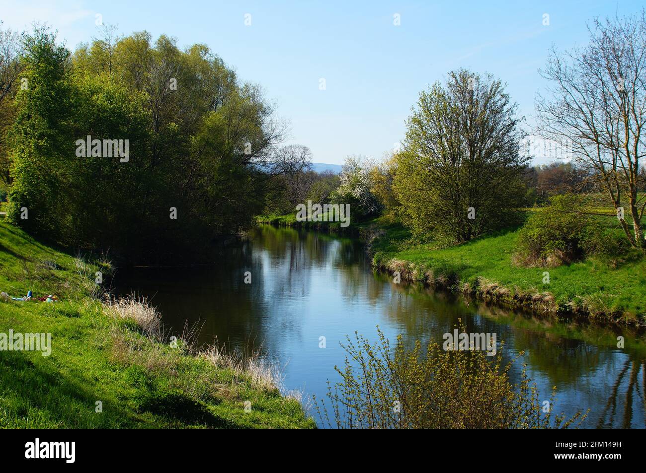 The Nidda river in Frankfurt Bonames Stock Photo Alamy