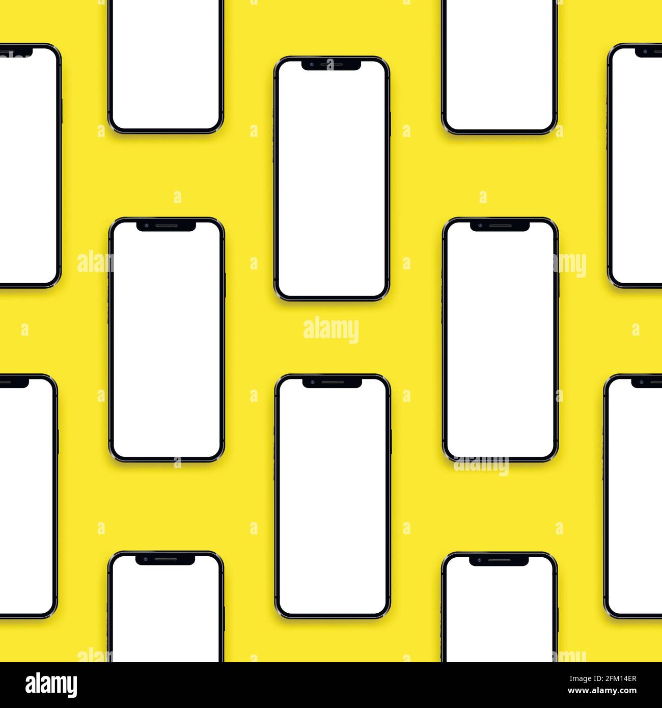 Smartphones UI presentation mock up. Seamless pattern. Stock Vector