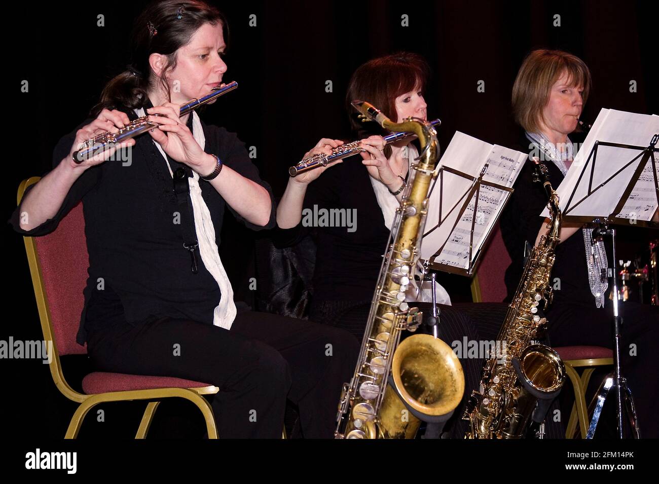 Flautists in concert Stock Photo Alamy