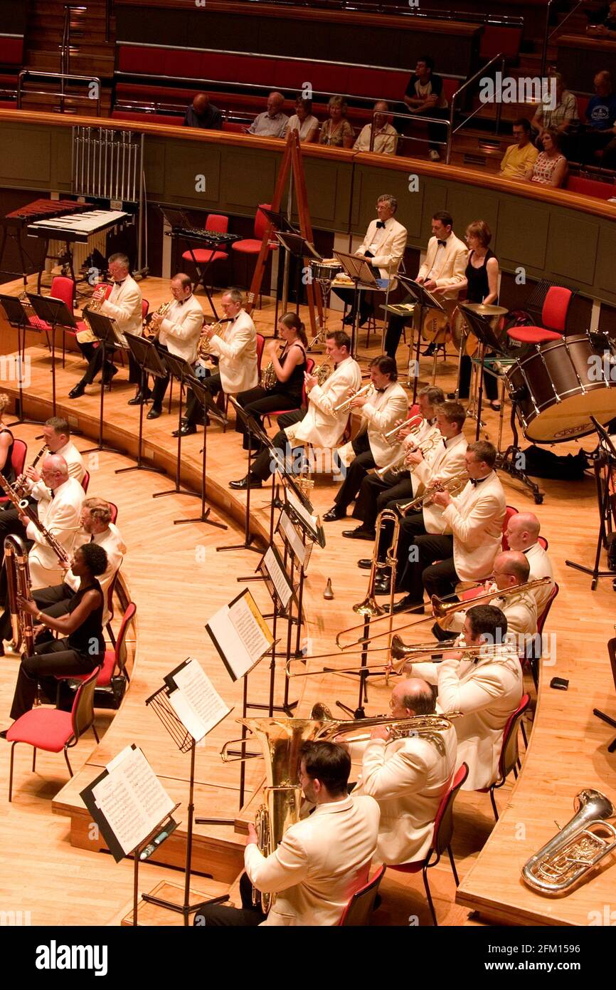 Brass, Woodwind, Percussion sections of City of Birmingham Symphony Orchestra Stock Photo