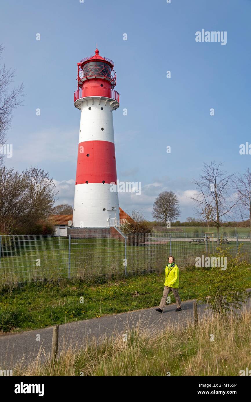 lighthouse, Falshöft, Gelting Bay, Schleswig-Holstein, Germany Stock Photo