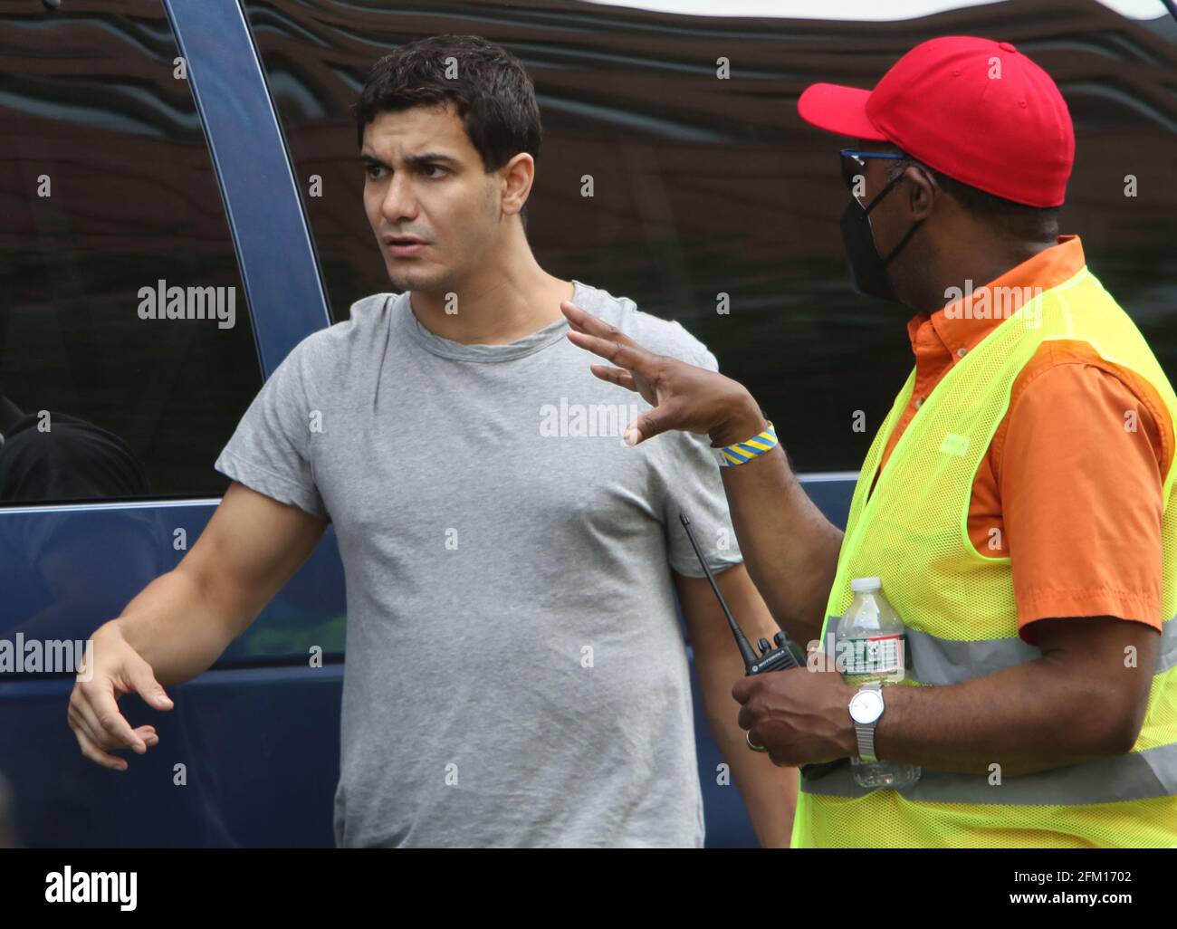 New York, NY, USA. 4th May, 2021. Elyes Gabel on the set of the new Apple  Tv series Suspicion at Washington Square Park in New York City on May 04,  2021. Credit:
