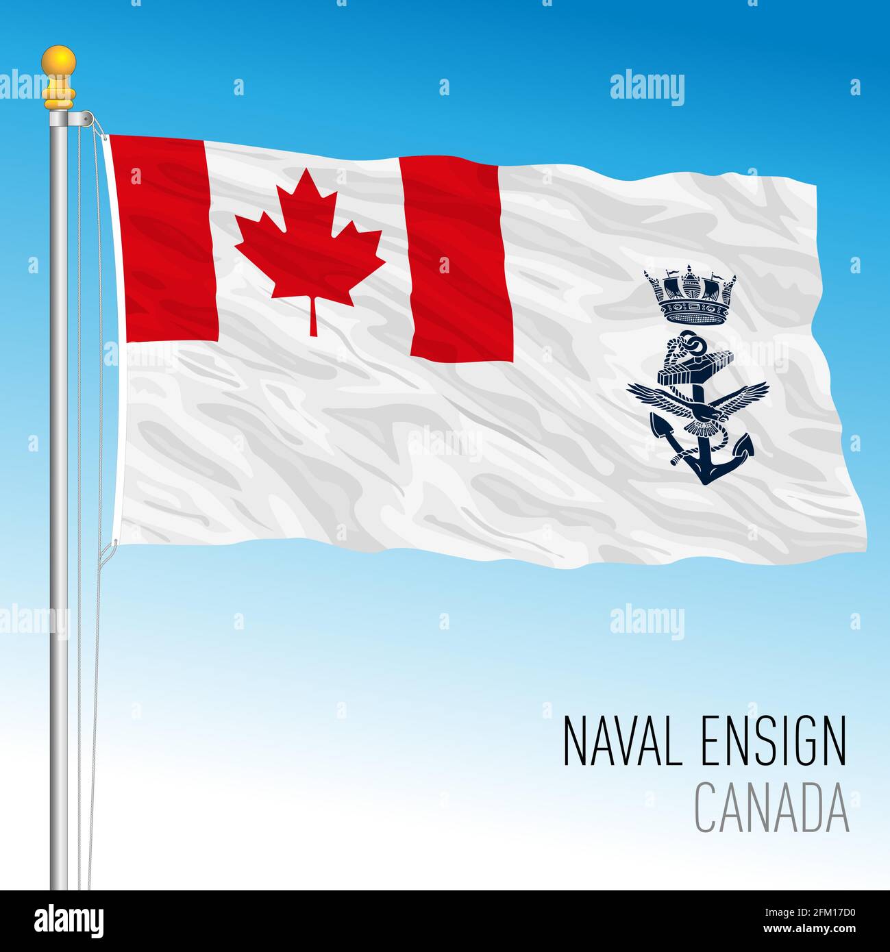 Canadian Navy flag, Canada, north american country, vector illustration Stock Vector