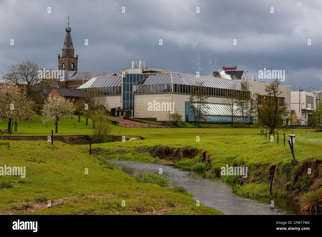 The Brands beer brewery in Wijlre since 1340, this brand is part of the Heineken concern and is located in the rolling hills of south limburg Stock Photo