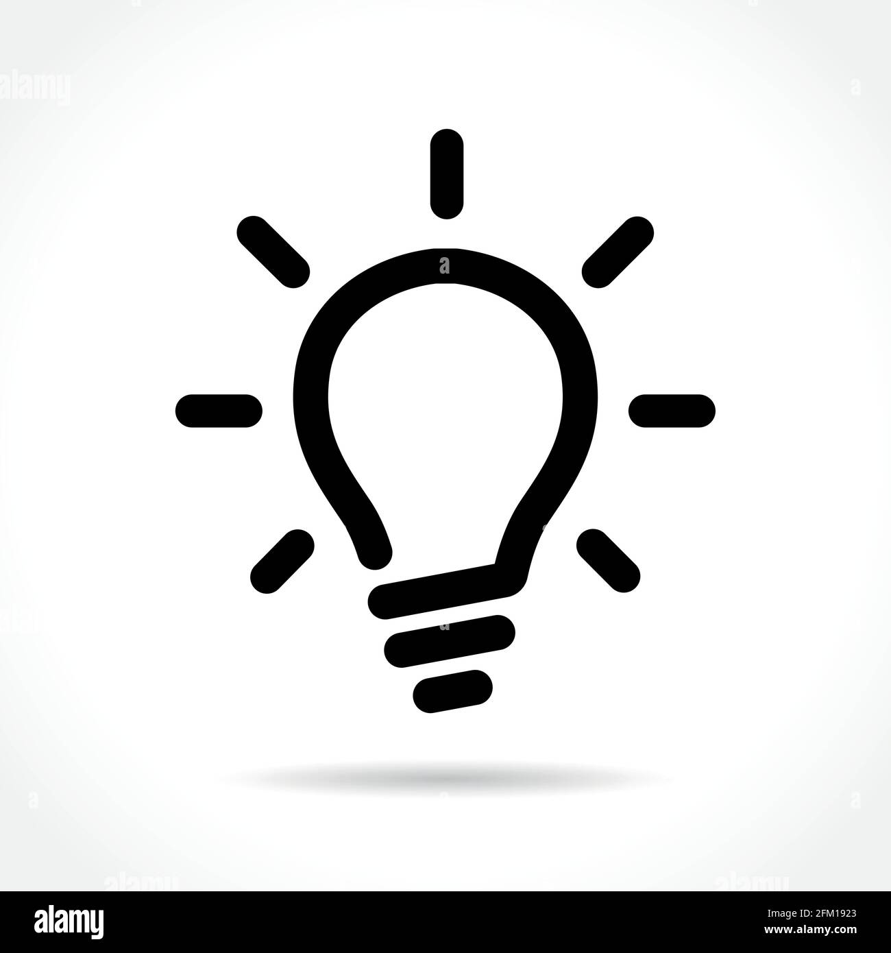 Illustration of light bulb icon on white background Stock Vector