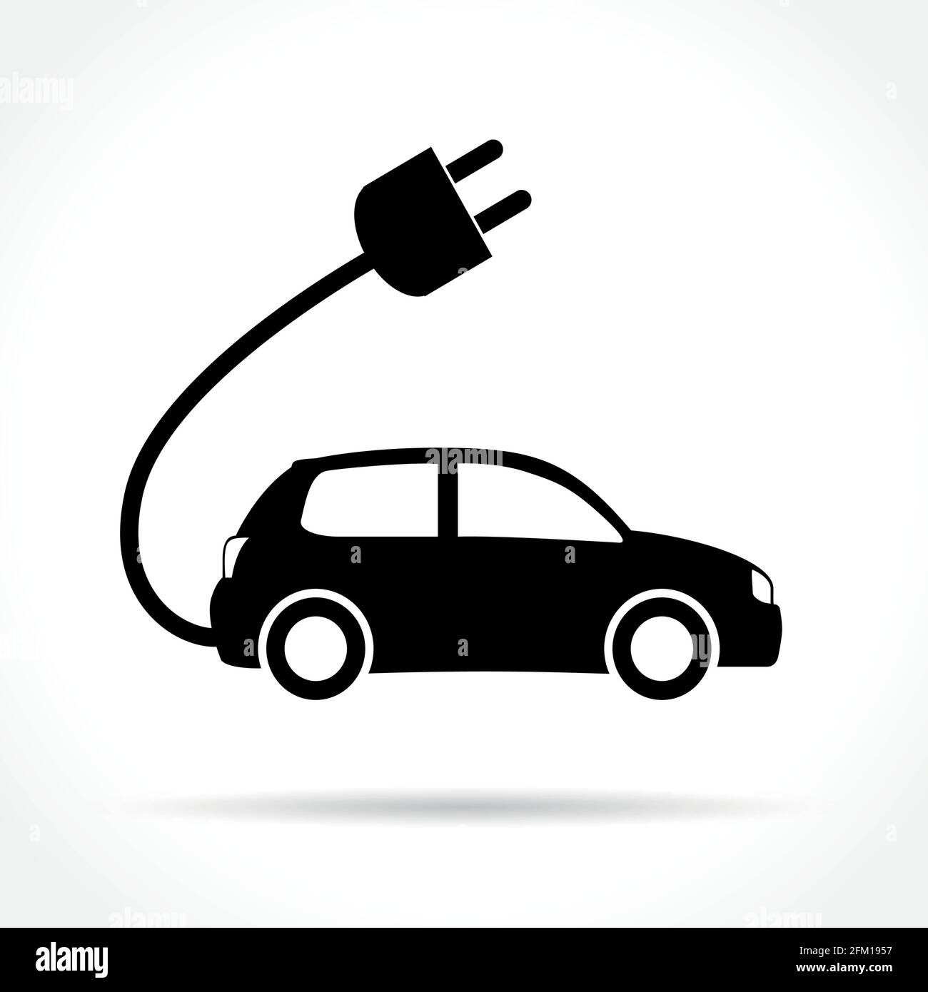 Illustration of electric car icon on white background Stock Vector Image &  Art - Alamy