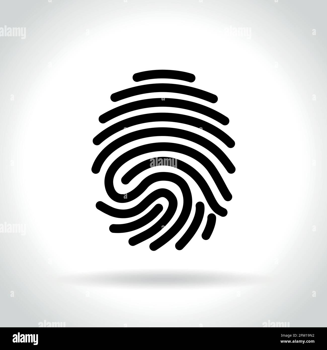 Illustration of finger print icon on white background Stock Vector