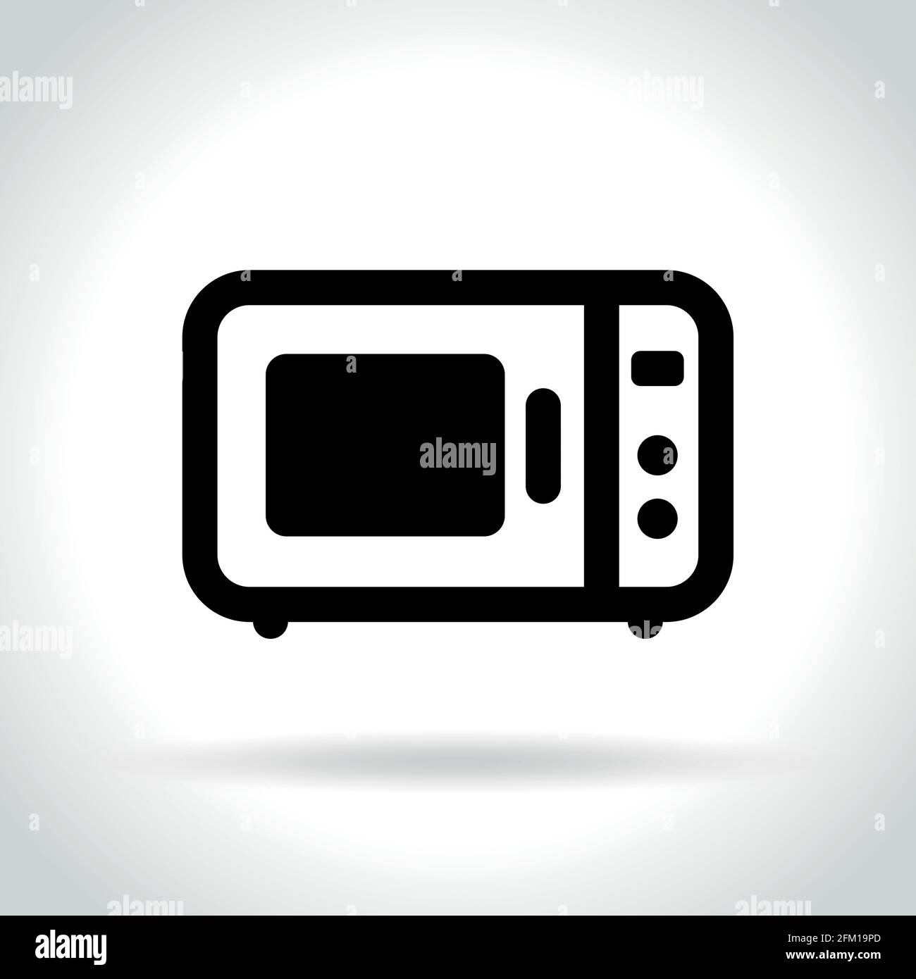 Illustration of microwave oven icon on white background Stock Vector