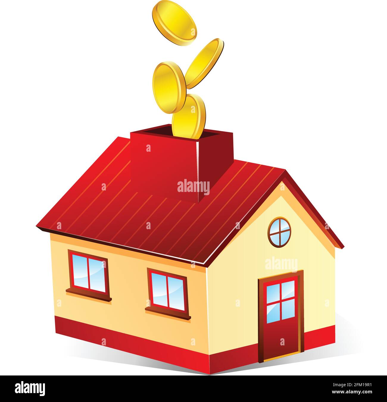 Illustration of moneybox house on white background Stock Vector Image