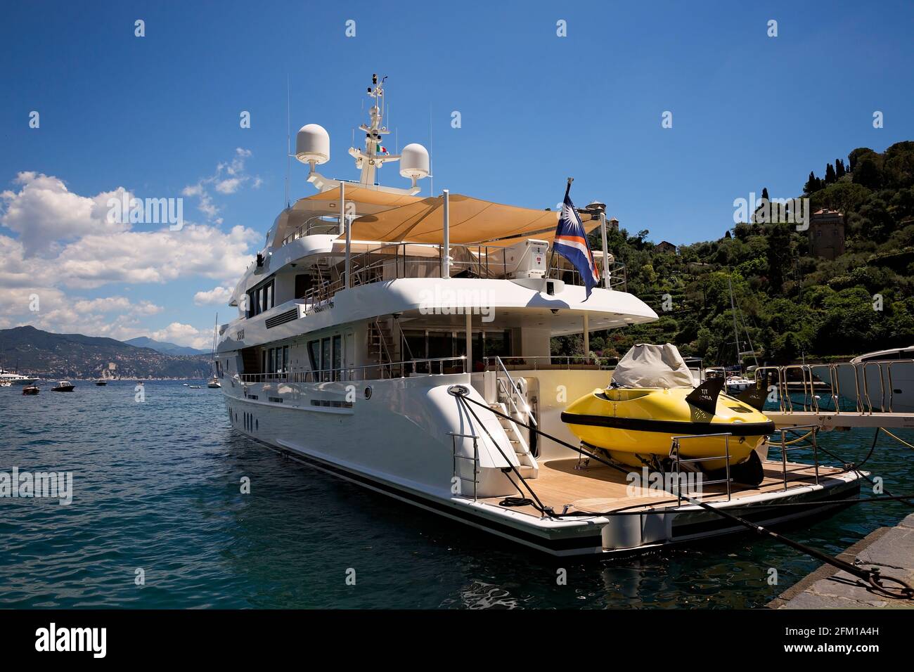 super yacht in port