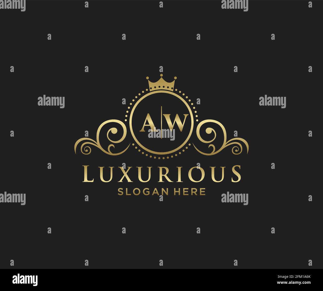 AW Letter Royal Luxury Logo template in vector art for Restaurant ...