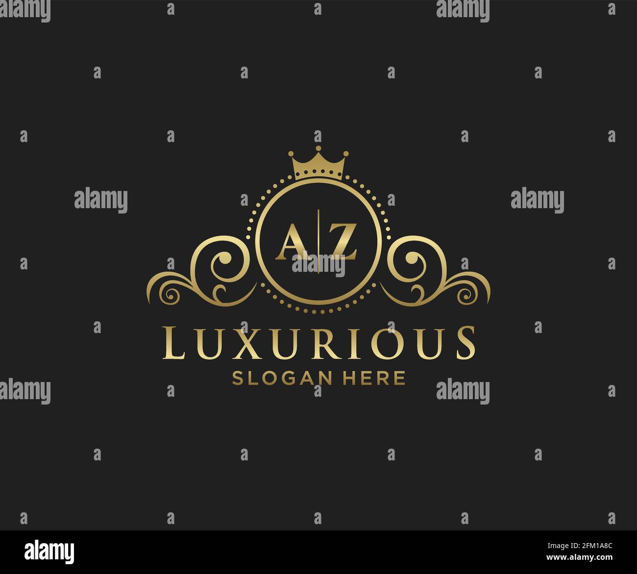 AZ Letter Royal Luxury Logo template in vector art for Restaurant ...