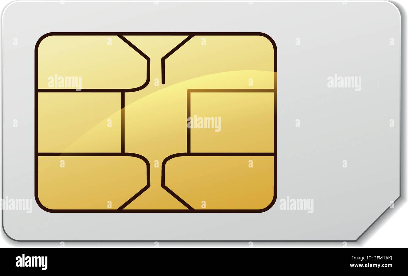 Illustration of sim card on white background Stock Vector