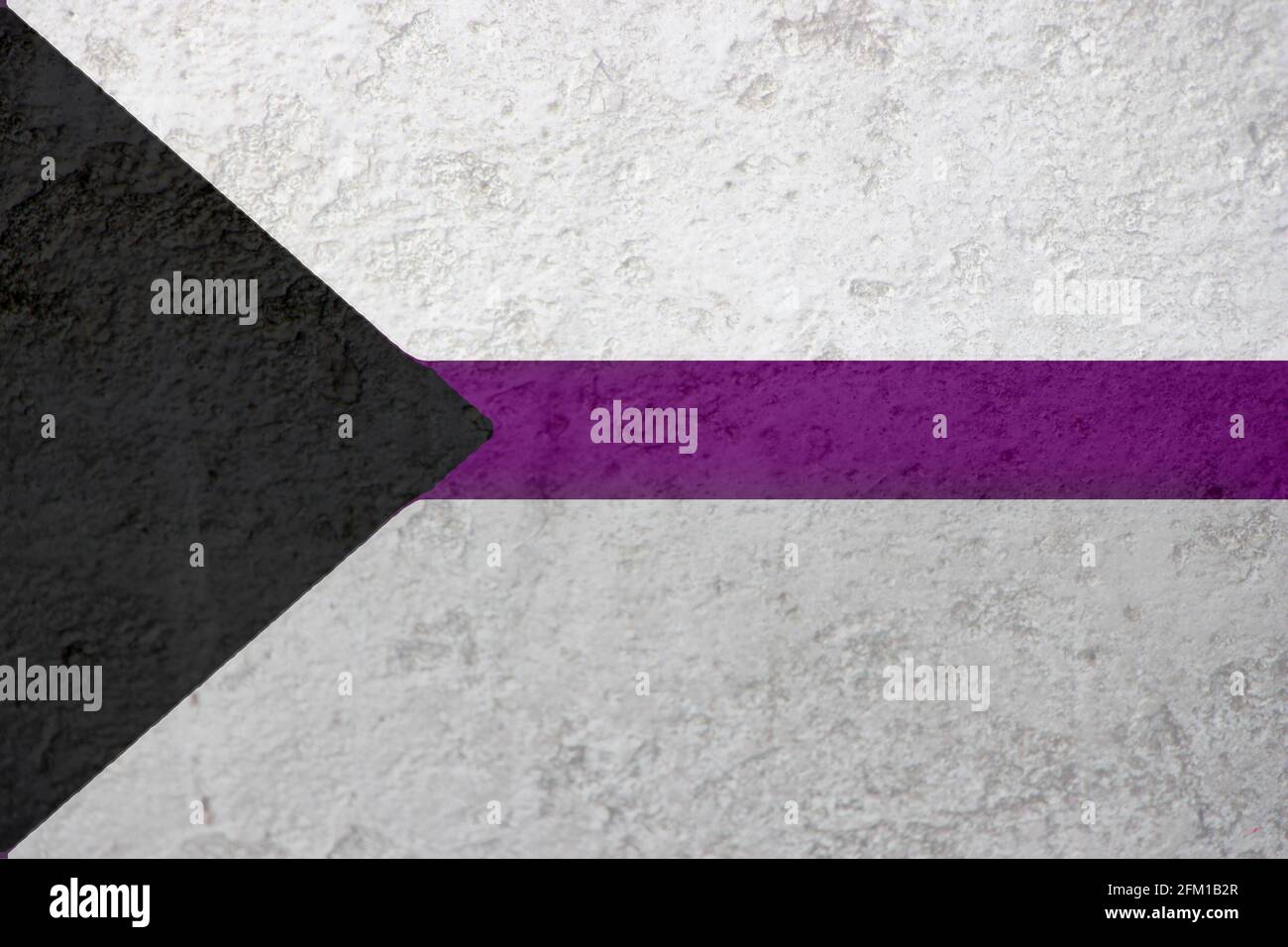 Demisexual Pride Flag painted on the concrete wall background. demisexual behavior concept. Stock Photo