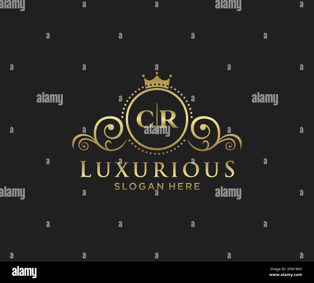 CR Letter Royal Luxury Logo template in vector art for Restaurant ...