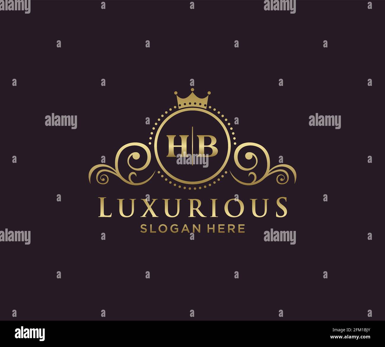 HB Letter Royal Luxury Logo template in vector art for Restaurant ...