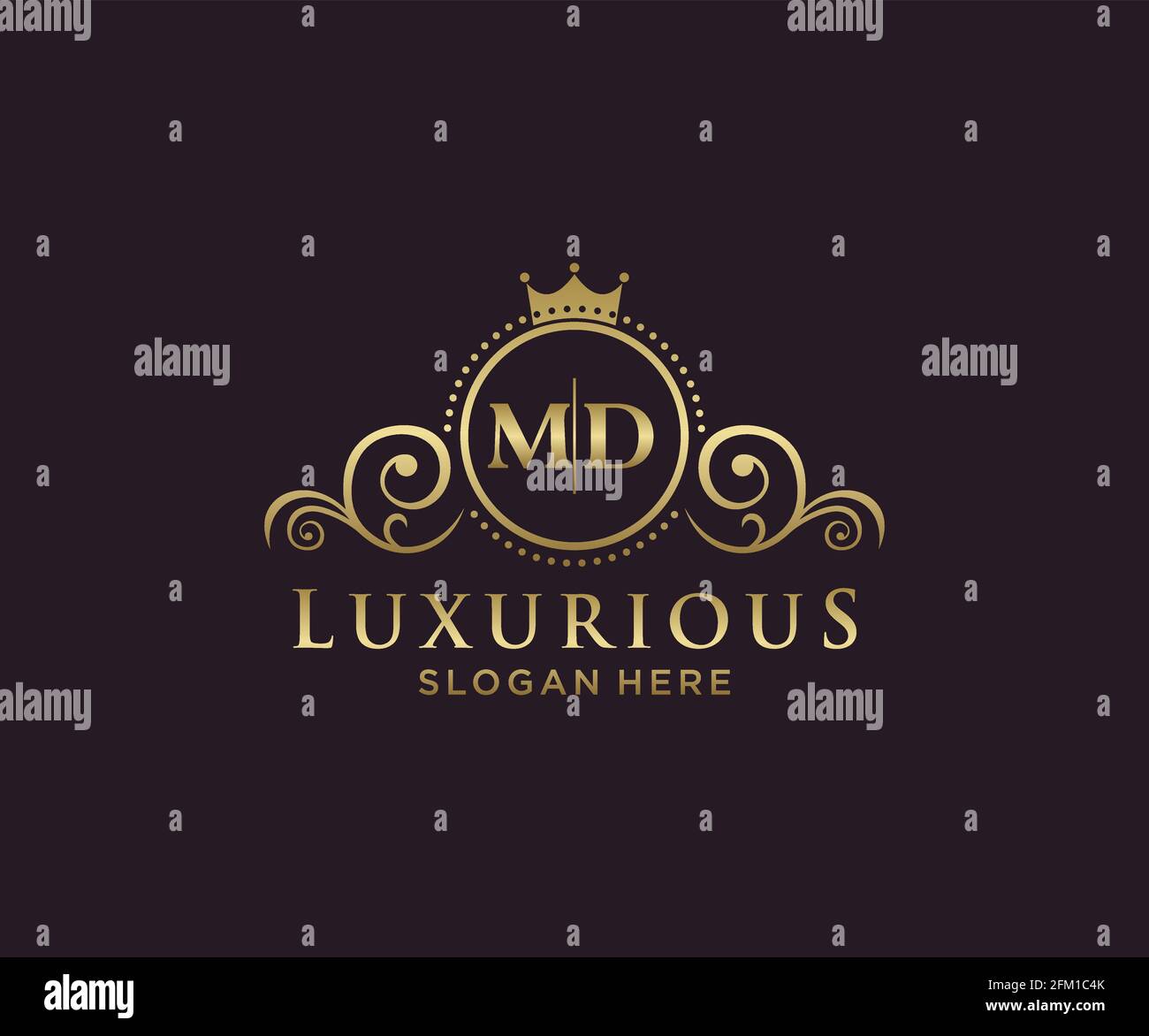 MD Letter Royal Luxury Logo template in vector art for Restaurant ...