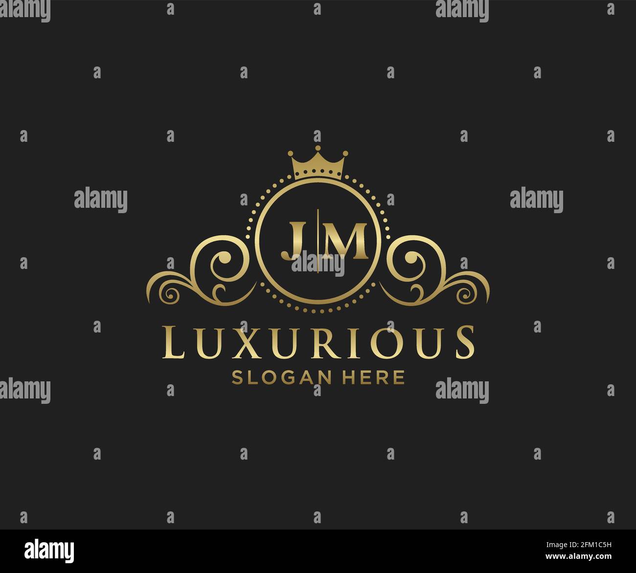 JM Letter Royal Luxury Logo template in vector art for Restaurant ...