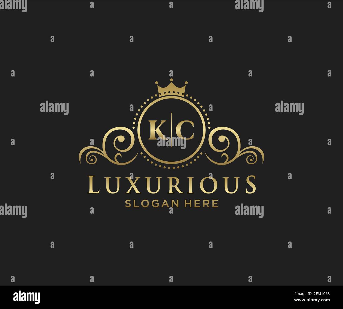 KC Letter Royal Luxury Logo template in vector art for Restaurant ...