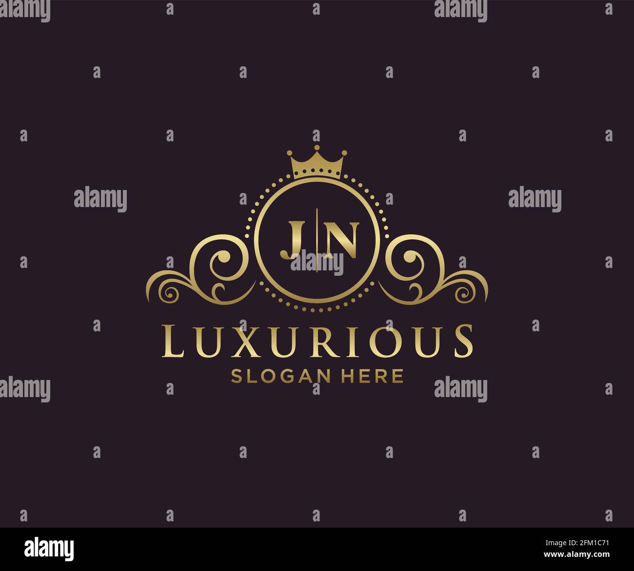 JN Letter Royal Luxury Logo template in vector art for Restaurant ...