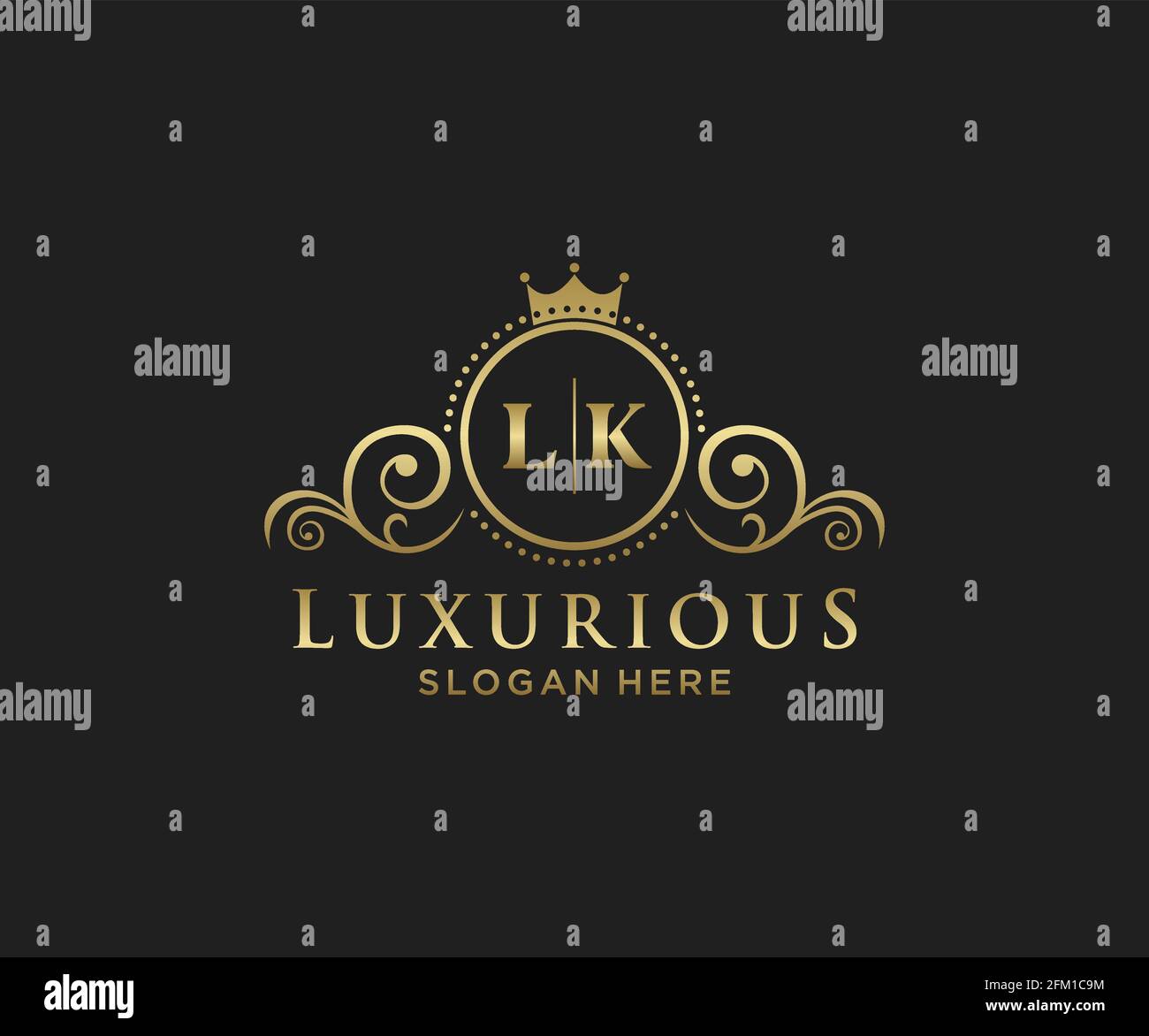 LK Letter Royal Luxury Logo template in vector art for Restaurant ...