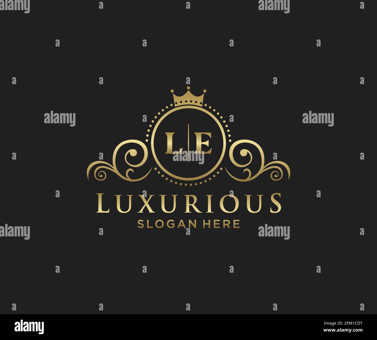 LE Letter Royal Luxury Logo template in vector art for Restaurant ...