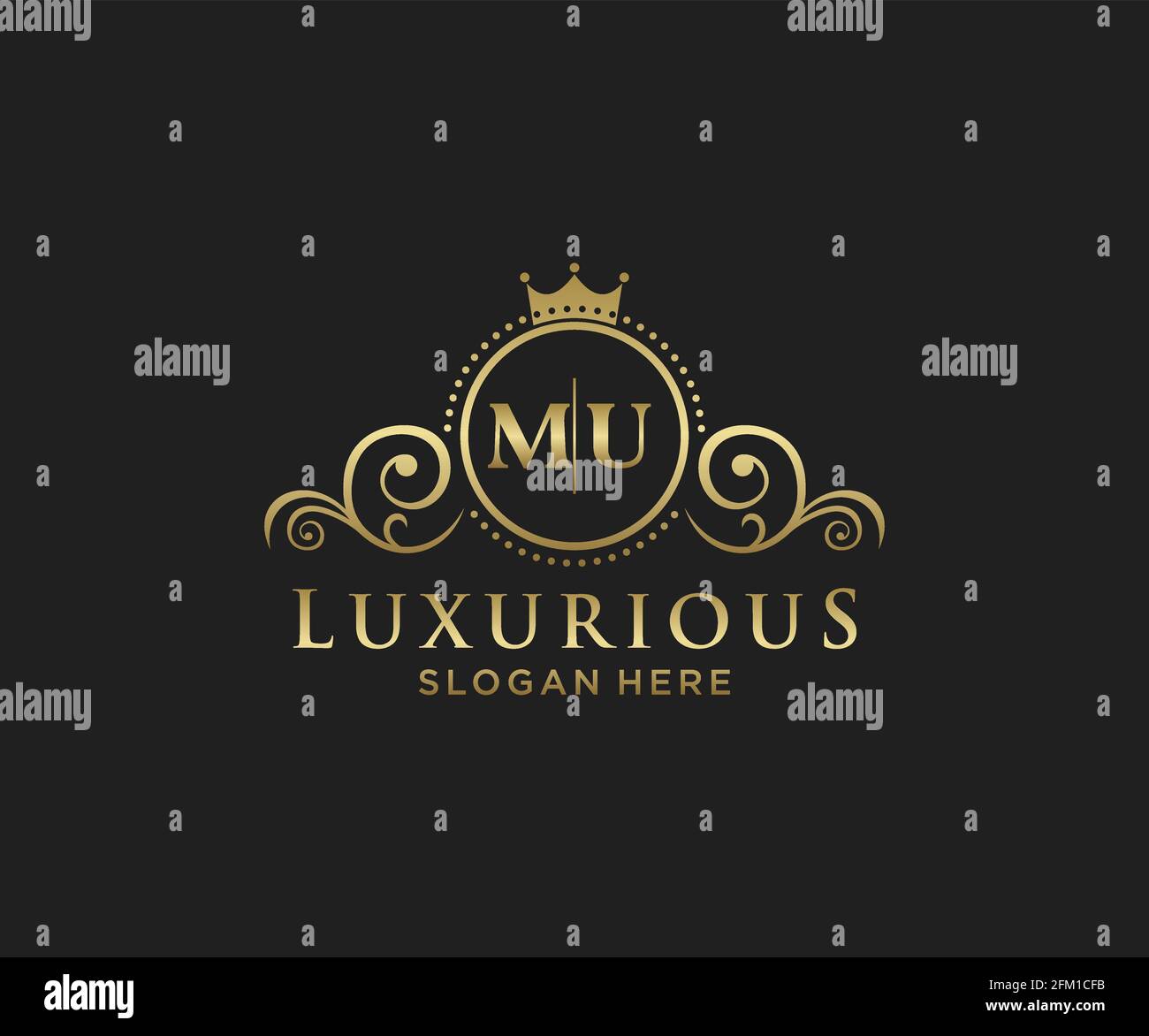 MU Letter Royal Luxury Logo template in vector art for Restaurant ...