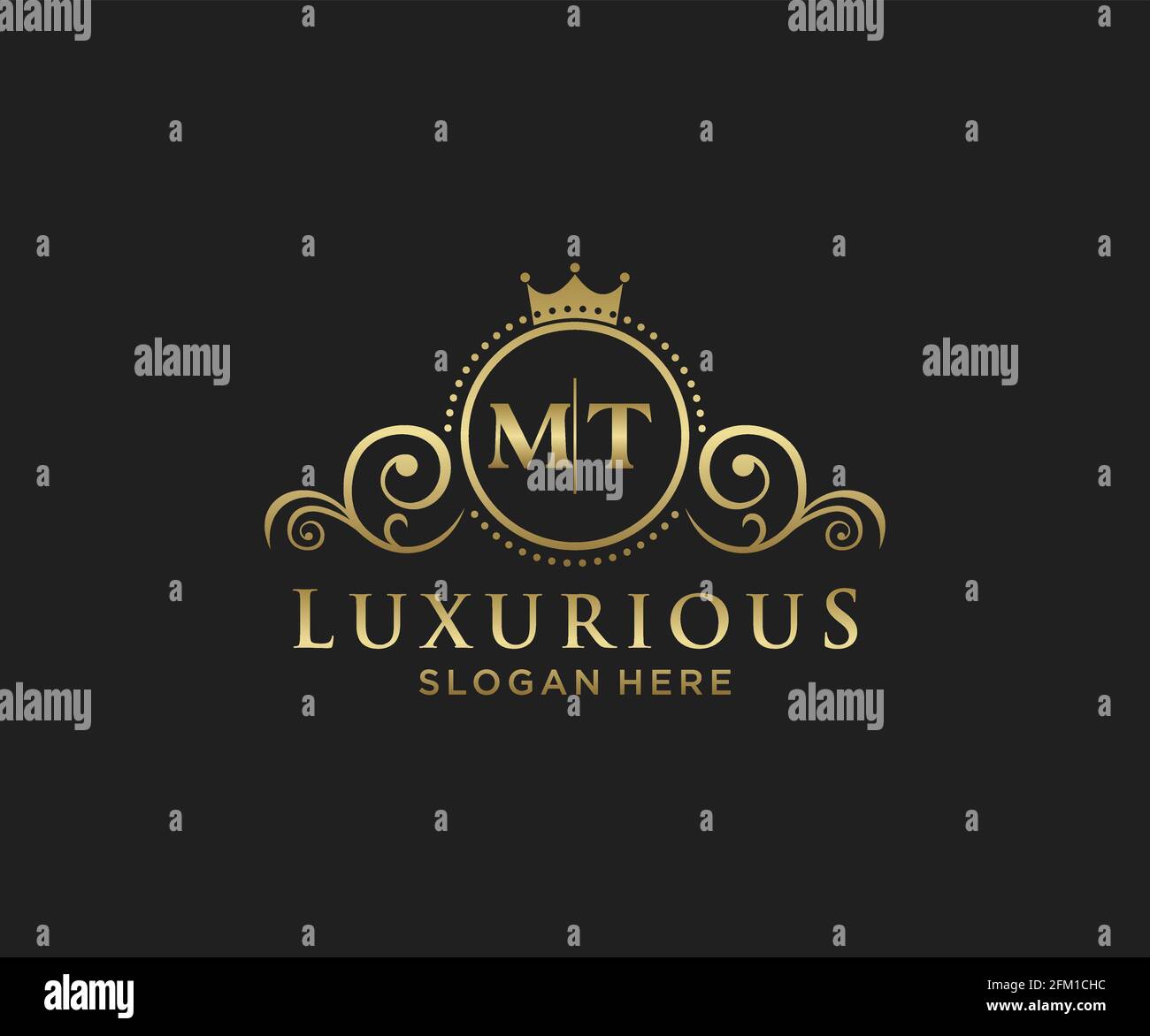 MT Letter Royal Luxury Logo template in vector art for Restaurant ...