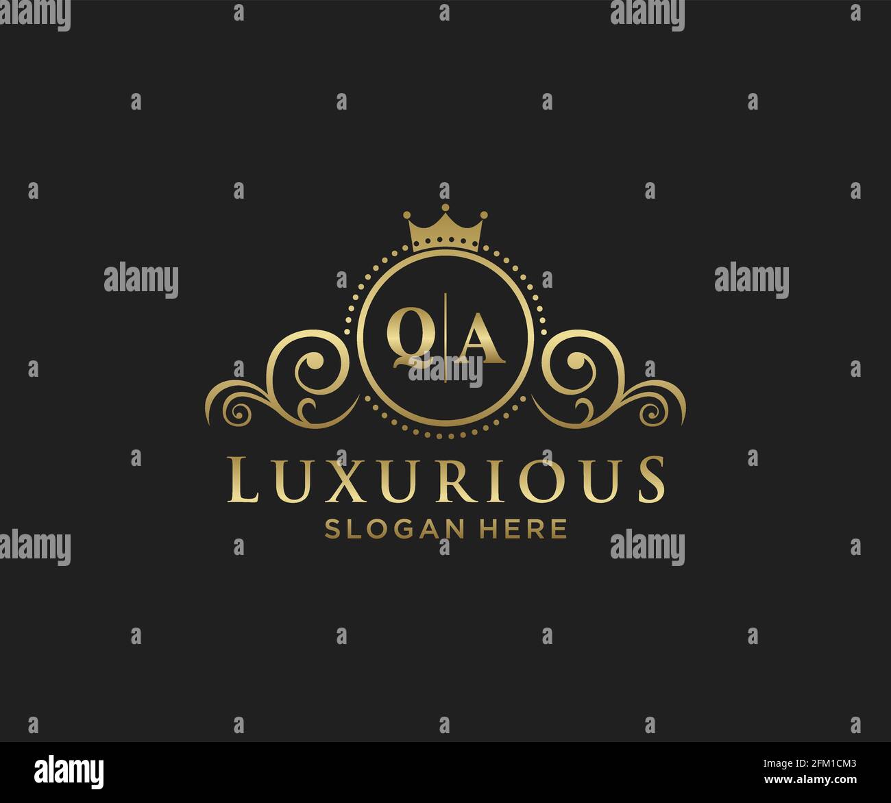 QA Letter Royal Luxury Logo template in vector art for Restaurant ...