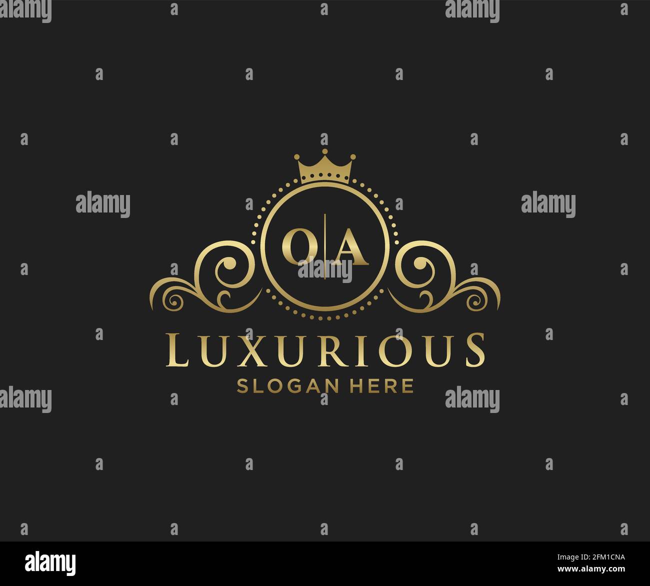 OA Letter Royal Luxury Logo template in vector art for Restaurant ...