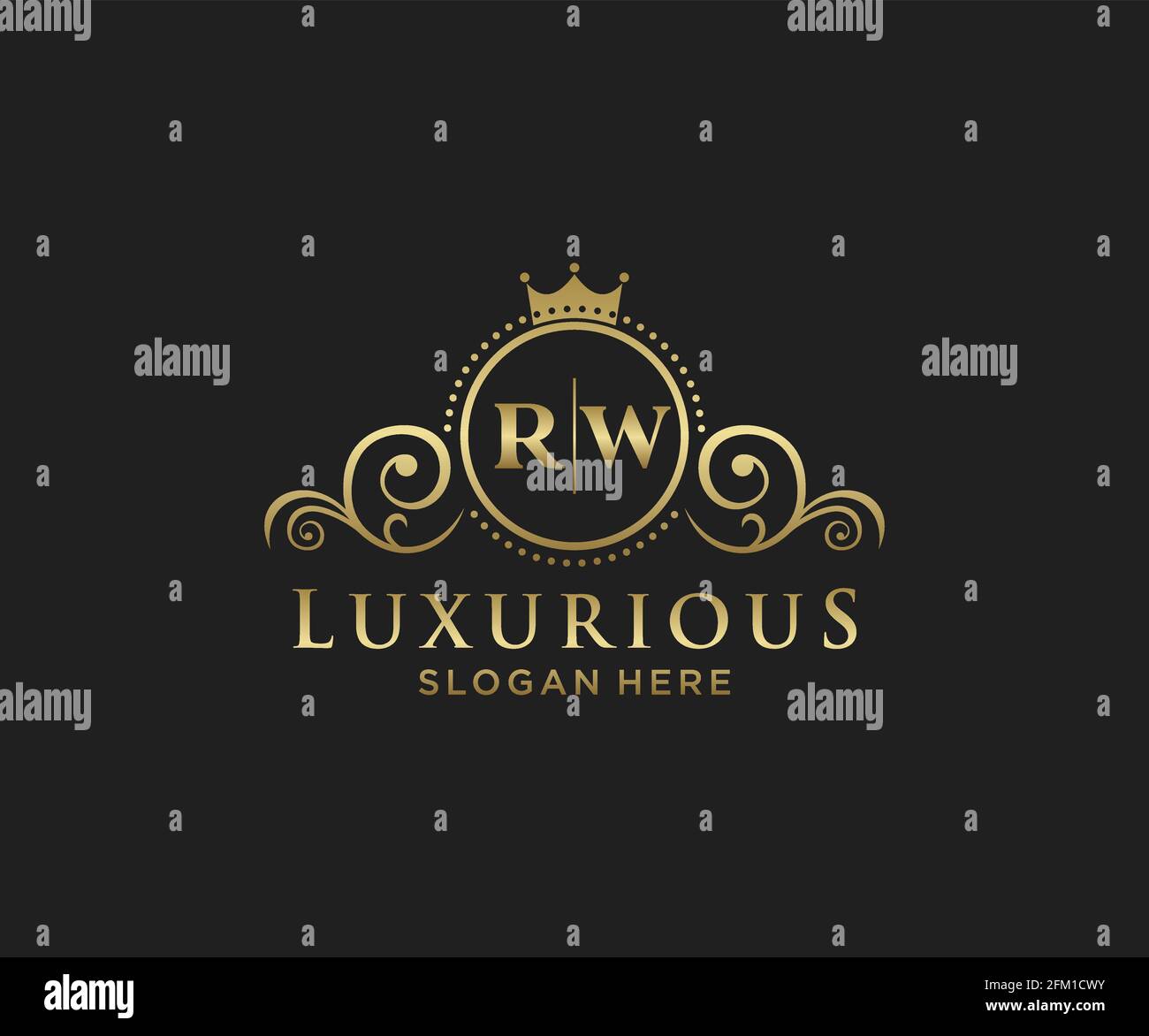 RW Letter Royal Luxury Logo template in vector art for Restaurant ...