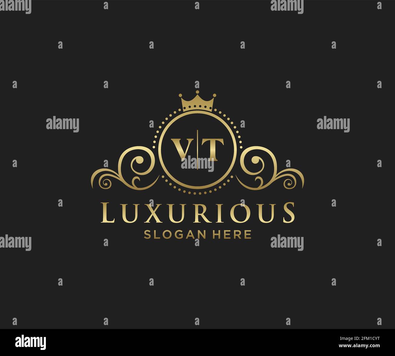 VT Letter Royal Luxury Logo template in vector art for Restaurant ...
