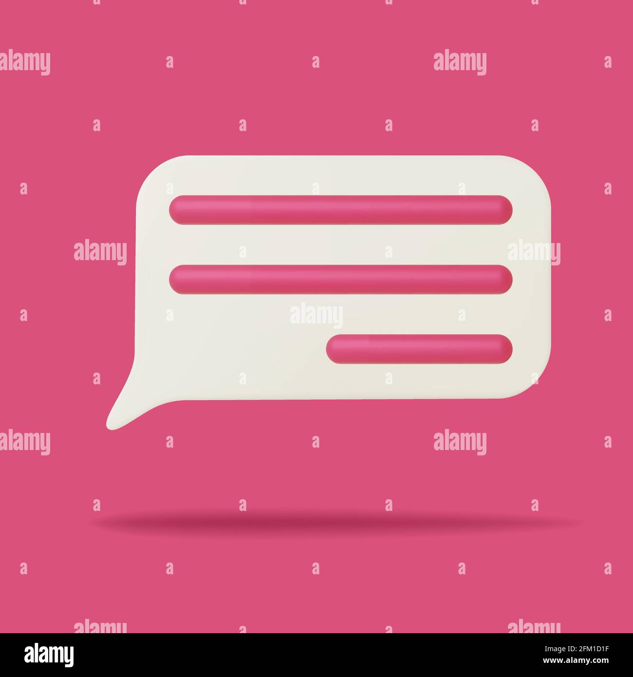 3d speech bubble icon. Social network communication, comment sign symbol, message. Vector  Stock Vector