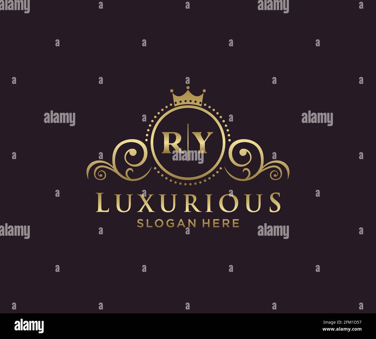 RY Letter Royal Luxury Logo template in vector art for Restaurant ...